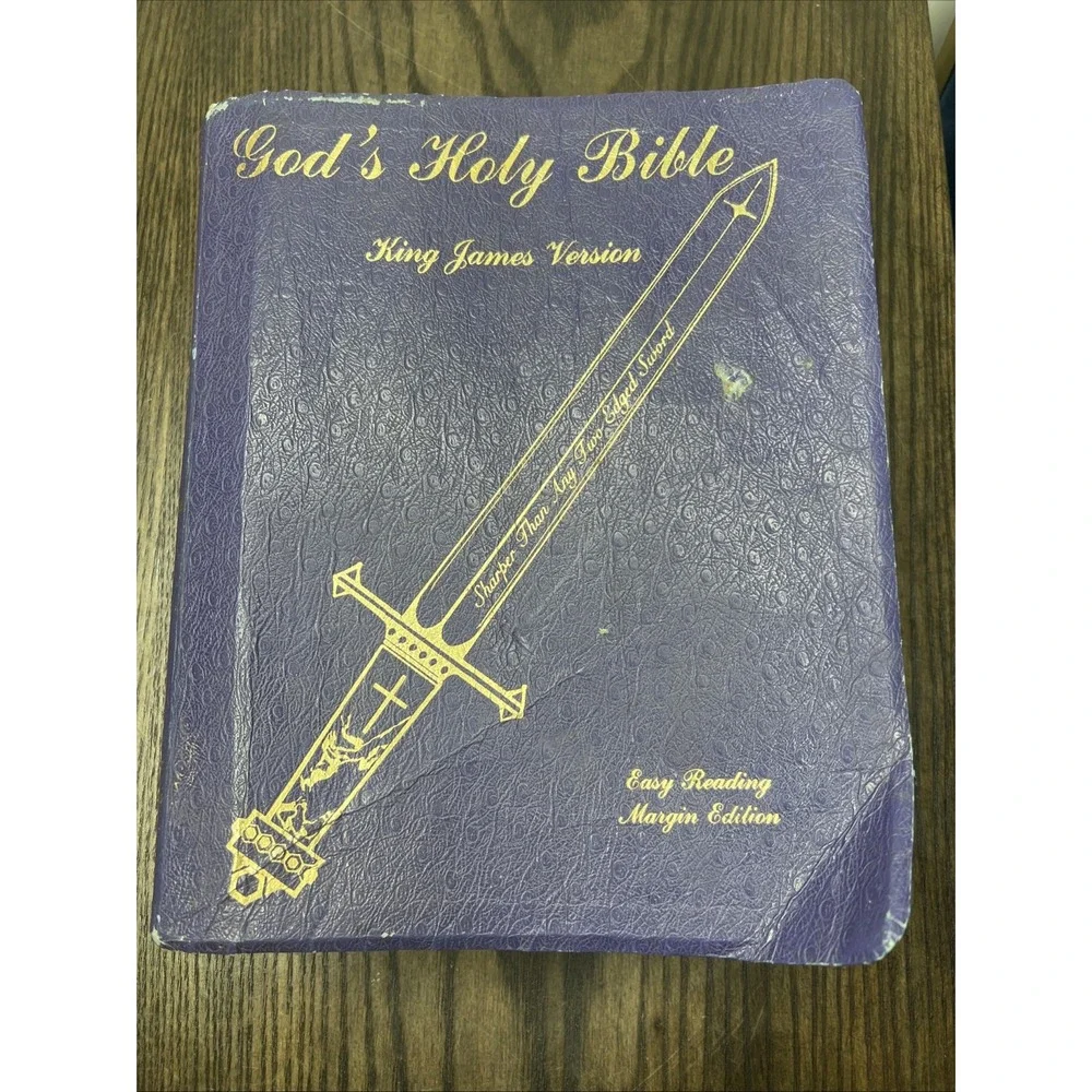 God's Holy Bible King James Version KJV Purple Easy Reading Margin Edition 1999